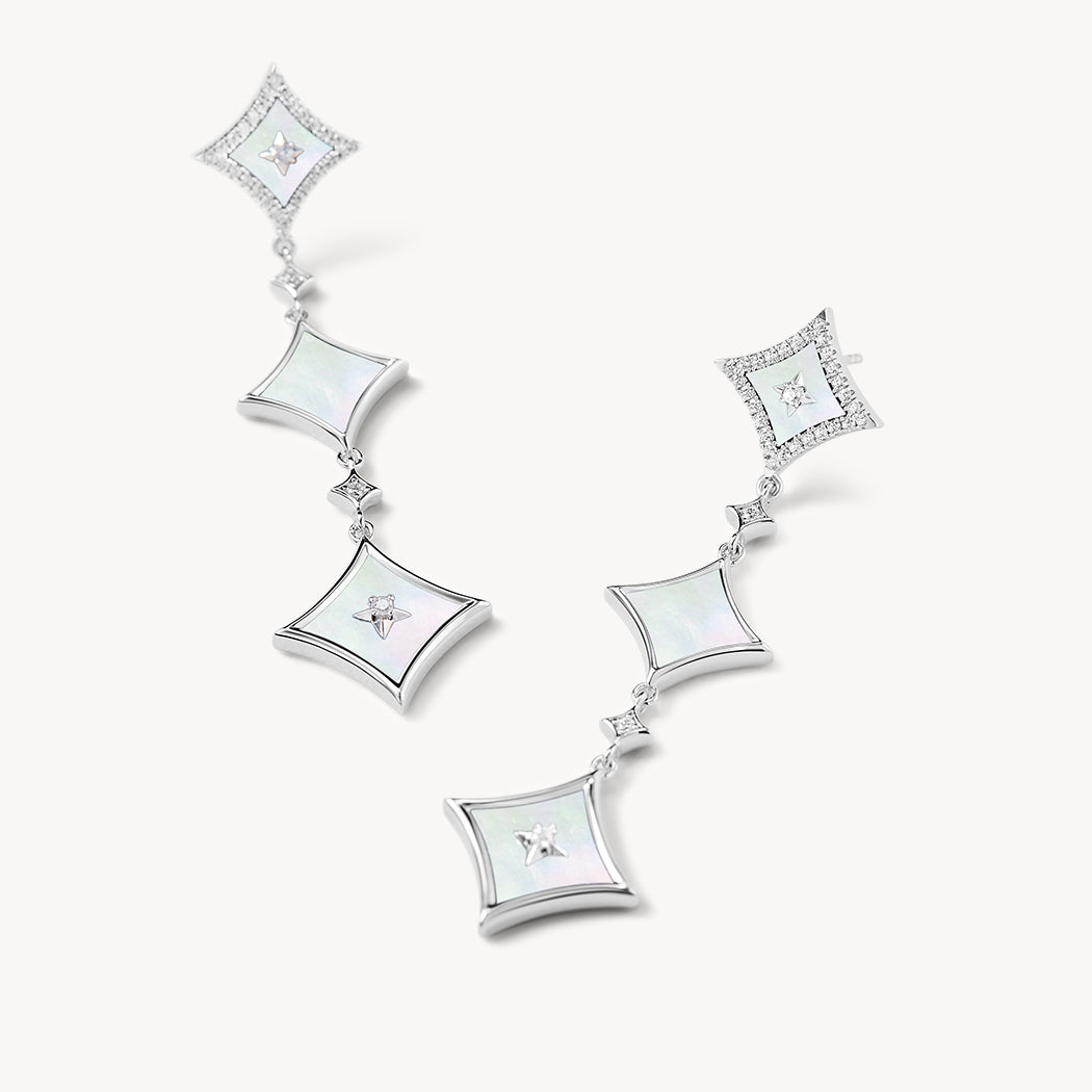 Mother-of-Pearl Chain Earrings