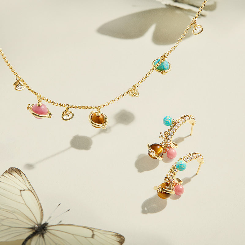 New Heliocentric Necklace & Earrings Gift Set