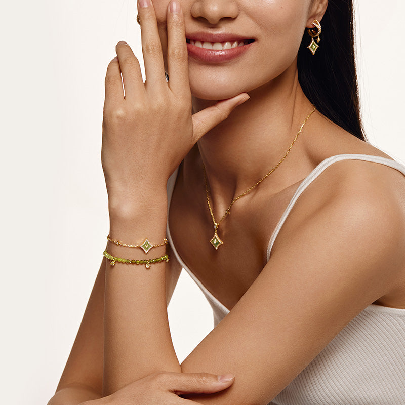 New Heliocentric Green Garnet Bracelet