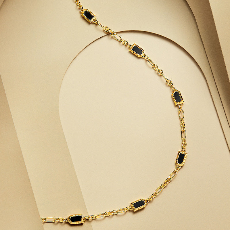 Multi-Arch Black Onyx Necklace