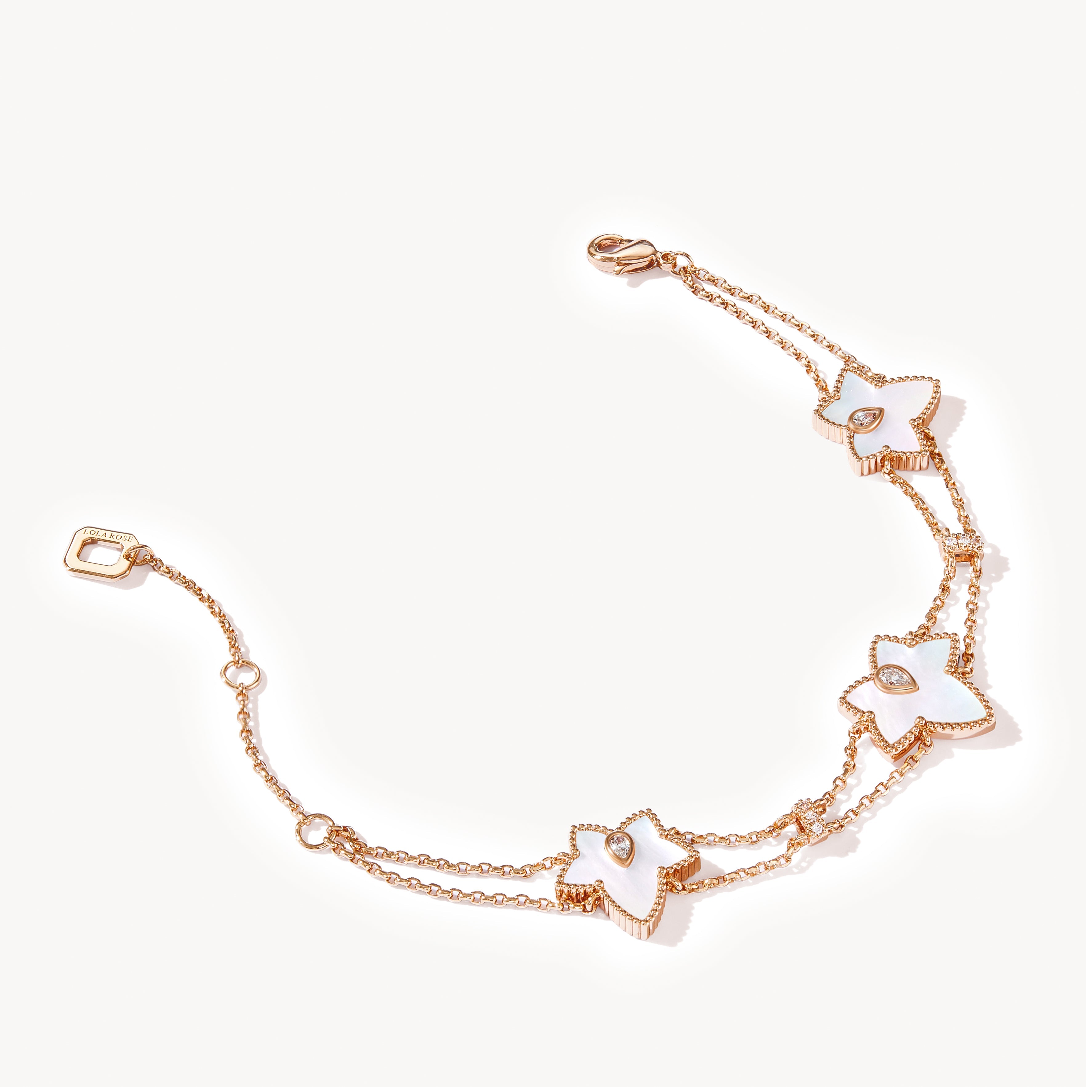 Mother of Pearl Bead Three-Leaf Bracelet