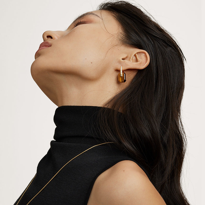 Ms. Lola Tiger's Eye Earrings