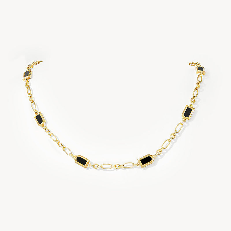 Multi-Arch Black Onyx Necklace
