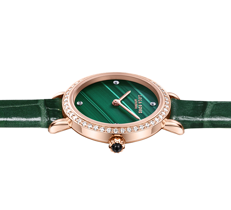 Malachite Watch With Zircon
