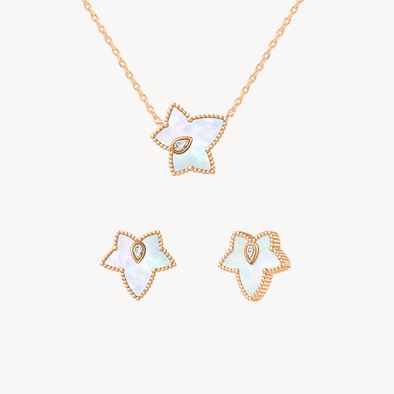 Mother of Pearl Bead Necklace & Earrings Gift Set