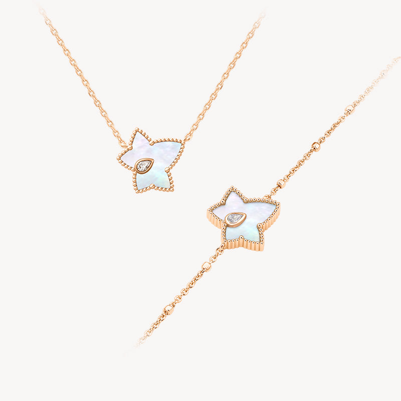 Mother of Pearl Bead Necklace & Bracelet Gift Set