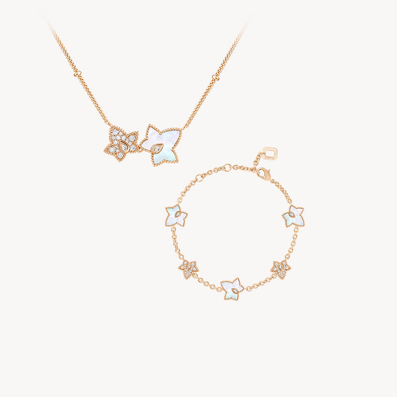 Mother of Pearl Bead Necklace & Bracelet Gift Set