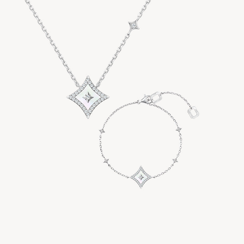 Mother-of-Pearl Necklace & Bracelet Gift Set