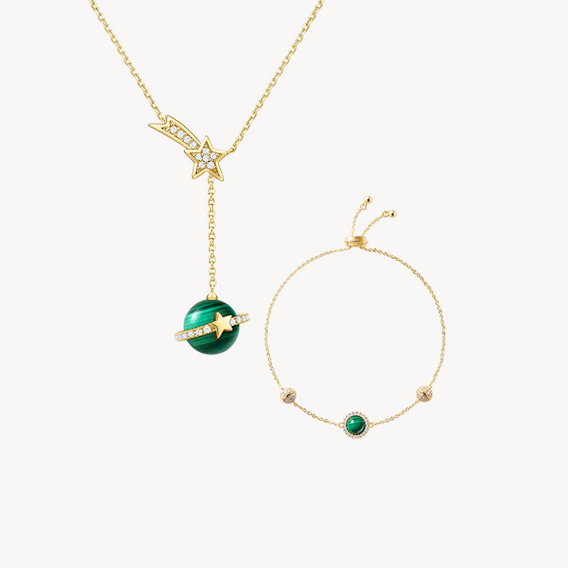 Malachite Necklace & Bracelet Gift Set