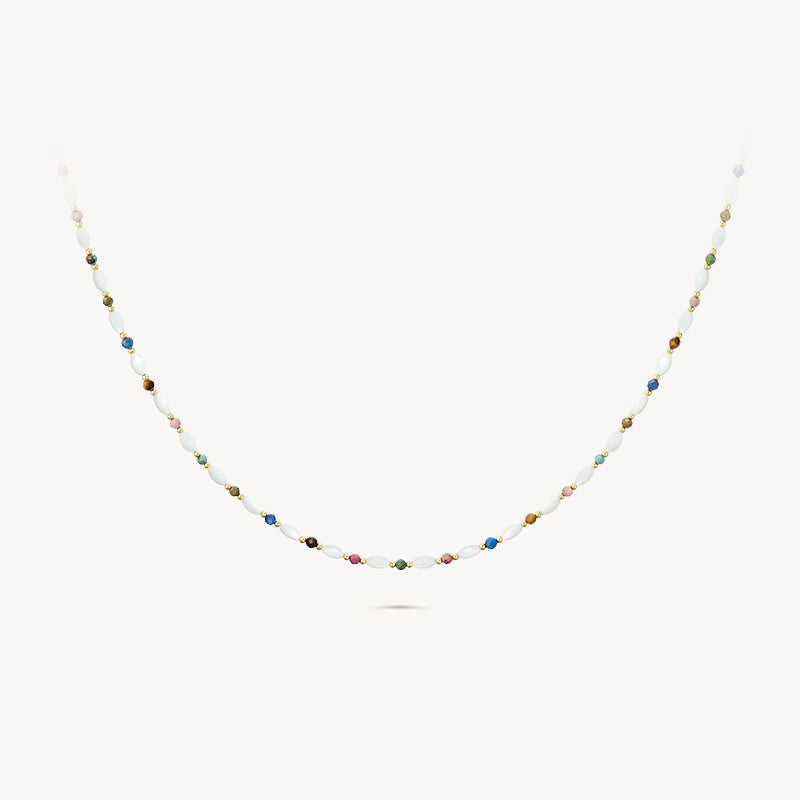 Multicolor Gemstone Bead Necklace