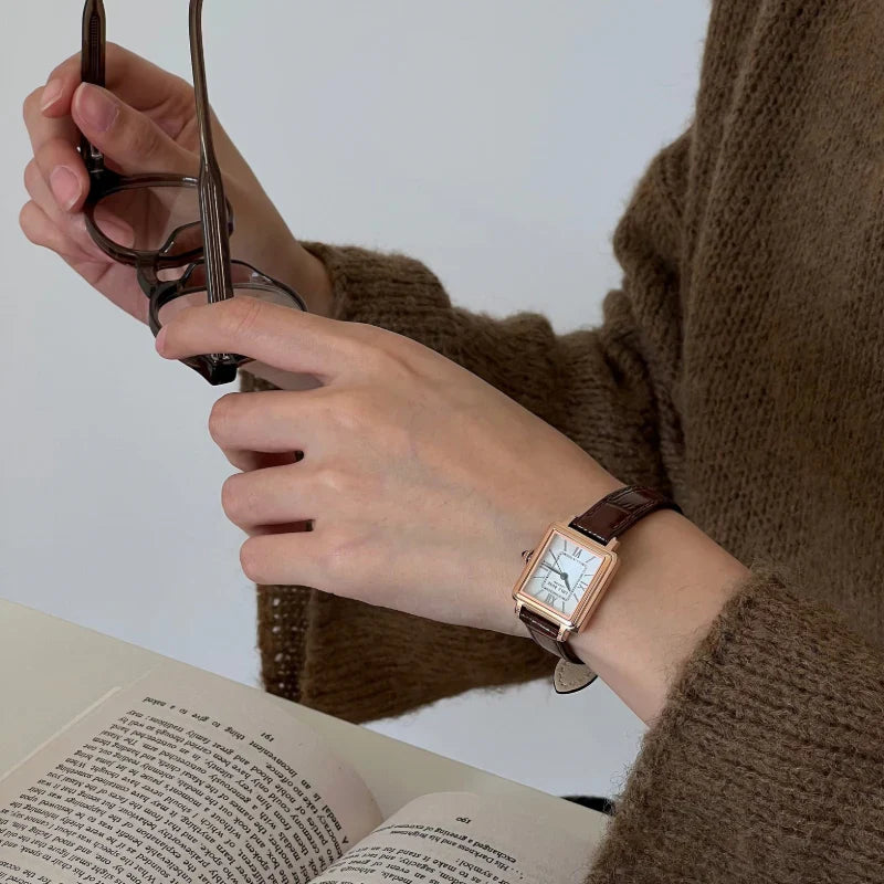 New Cube Mother of Pearl Watch (Green hand)