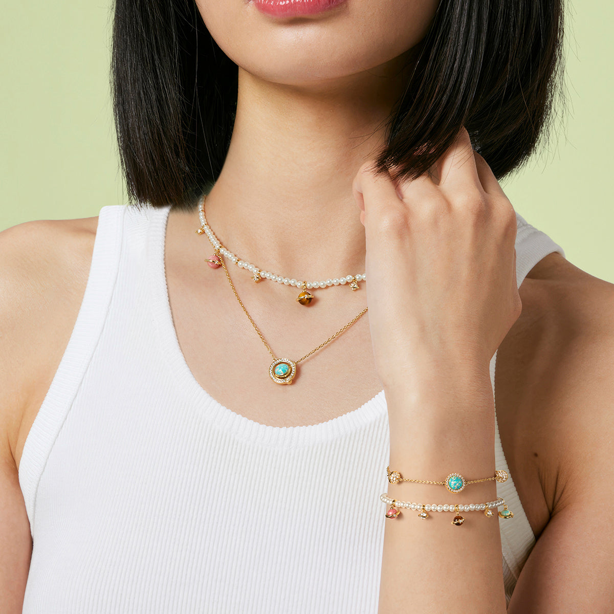 Heliocentric Pearl Bracelet