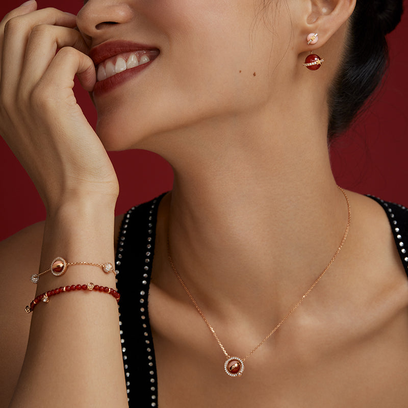 Heliocentric Pink Opal & Carnelian Bracelet