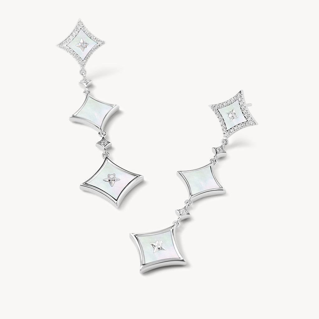 Mother-of-Pearl Chain Earrings