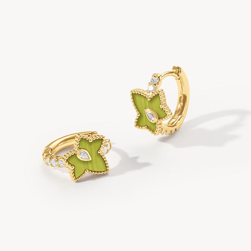 Lola Rose x AHALOLO Ivy Collection Green Calcite Huggie Earrings(Shipping from July 13th)
