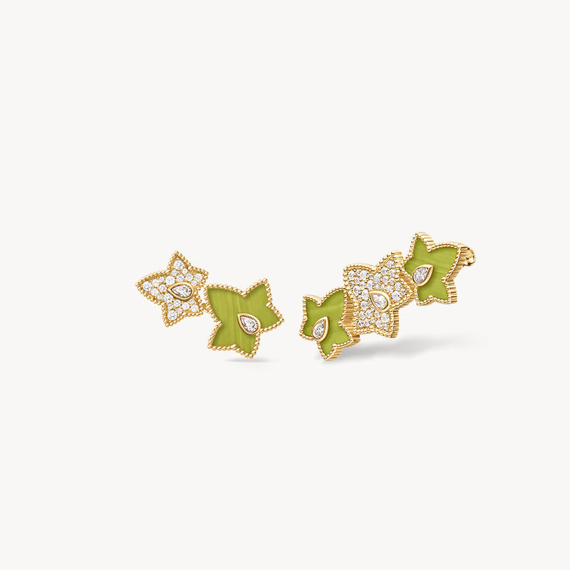 Lola Rose x AHALOLO Ivy Collection Green Calcite Brooch, 5-leaf motif(Shipping from July 20th)
