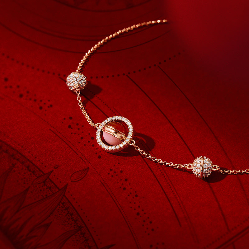 Heliocentric Pink Opal & Carnelian Bracelet