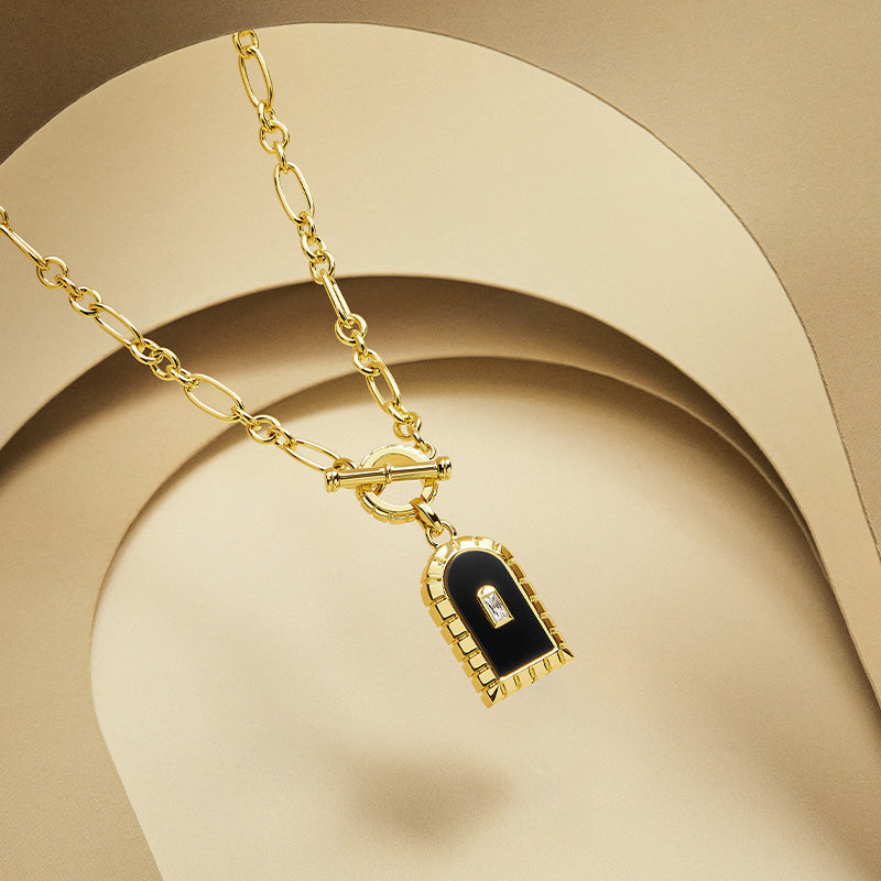 Large Arch Black Onyx Necklace