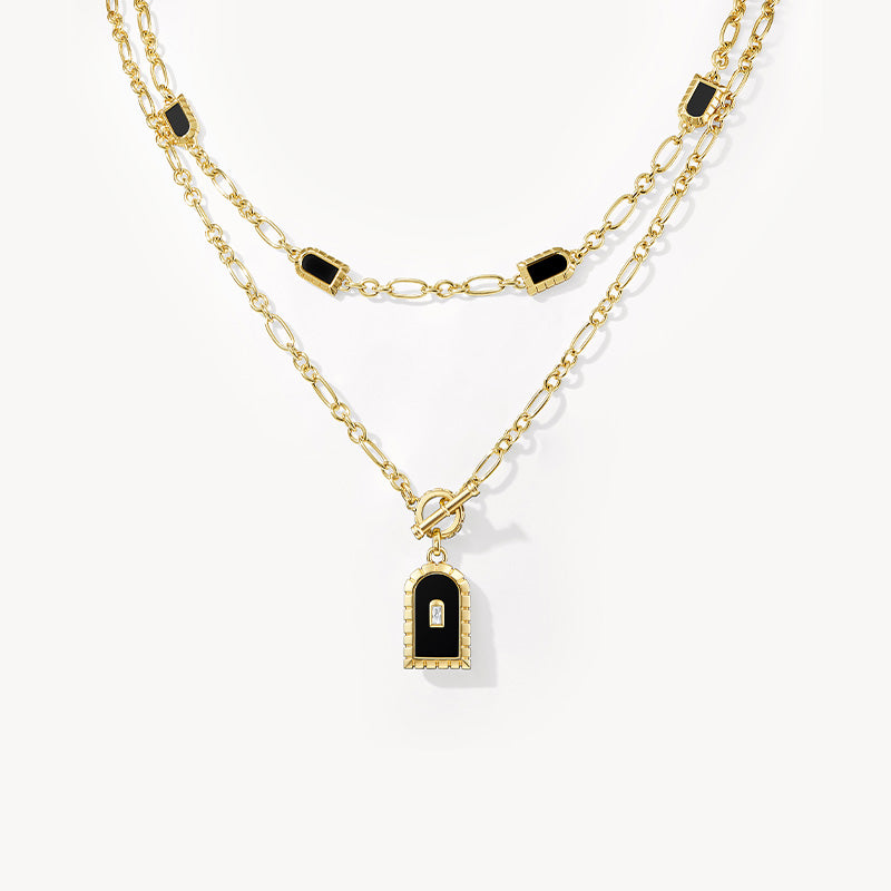 Arch Black Onyx Necklace Gift Set