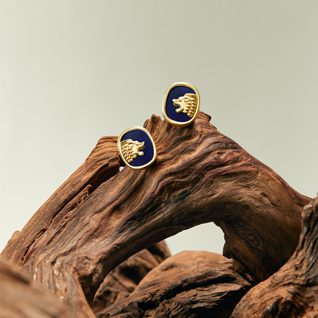 Lion Lapis Lazuli Earrings