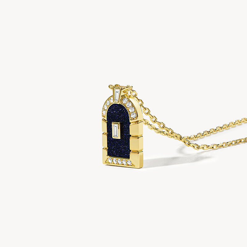 Large Arch Blue Sandstone Necklace