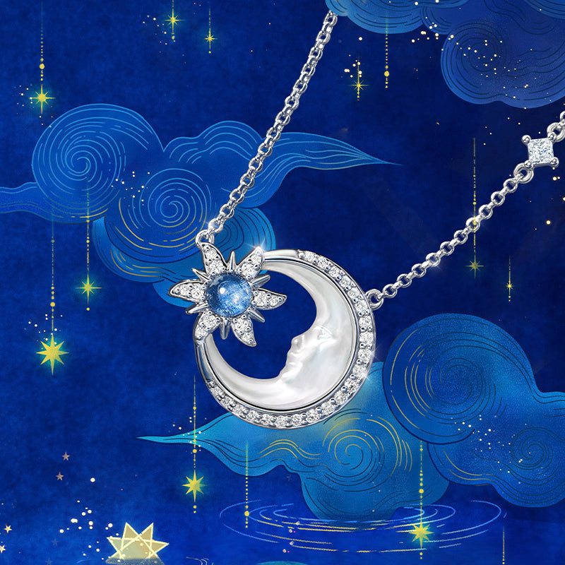 Astrology Moon Mother of Pearl Necklace