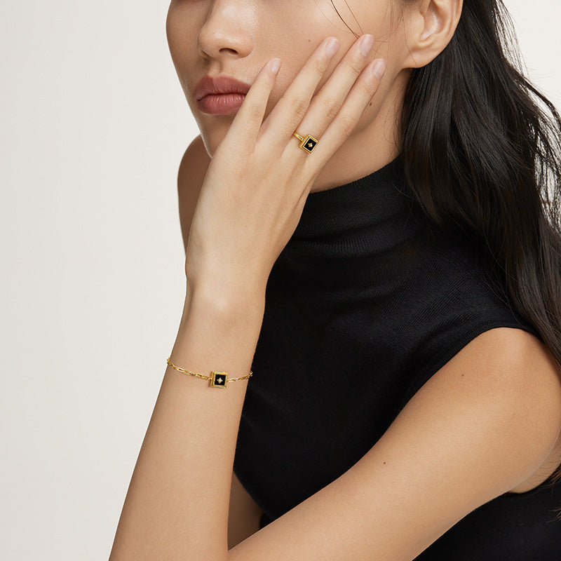 Gallery Black Onyx Stud Bracelet