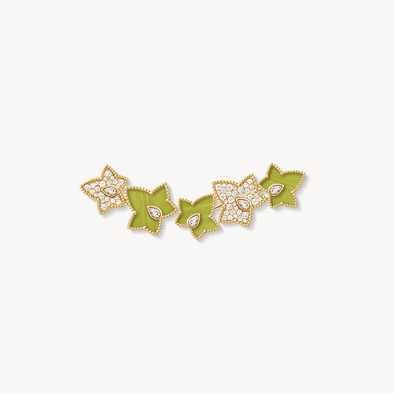 Lola Rose x AHALOLO Ivy Collection Green Calcite Brooch, 5-leaf motif(Shipping from July 20th)