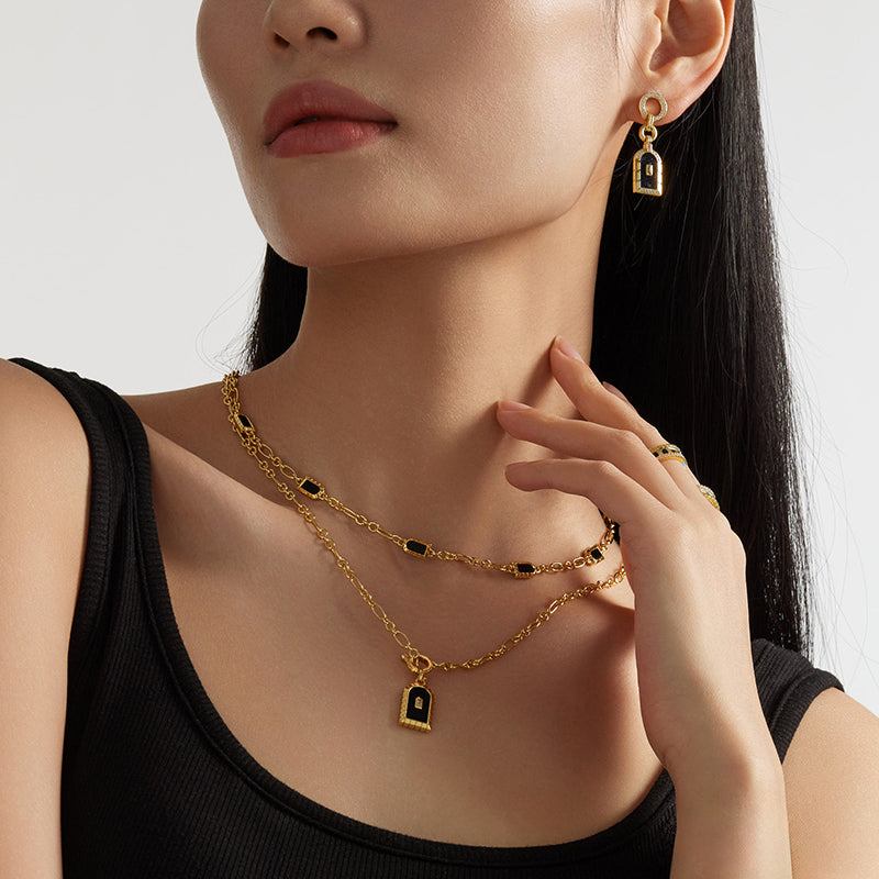 Large Arch Black Onyx Necklace