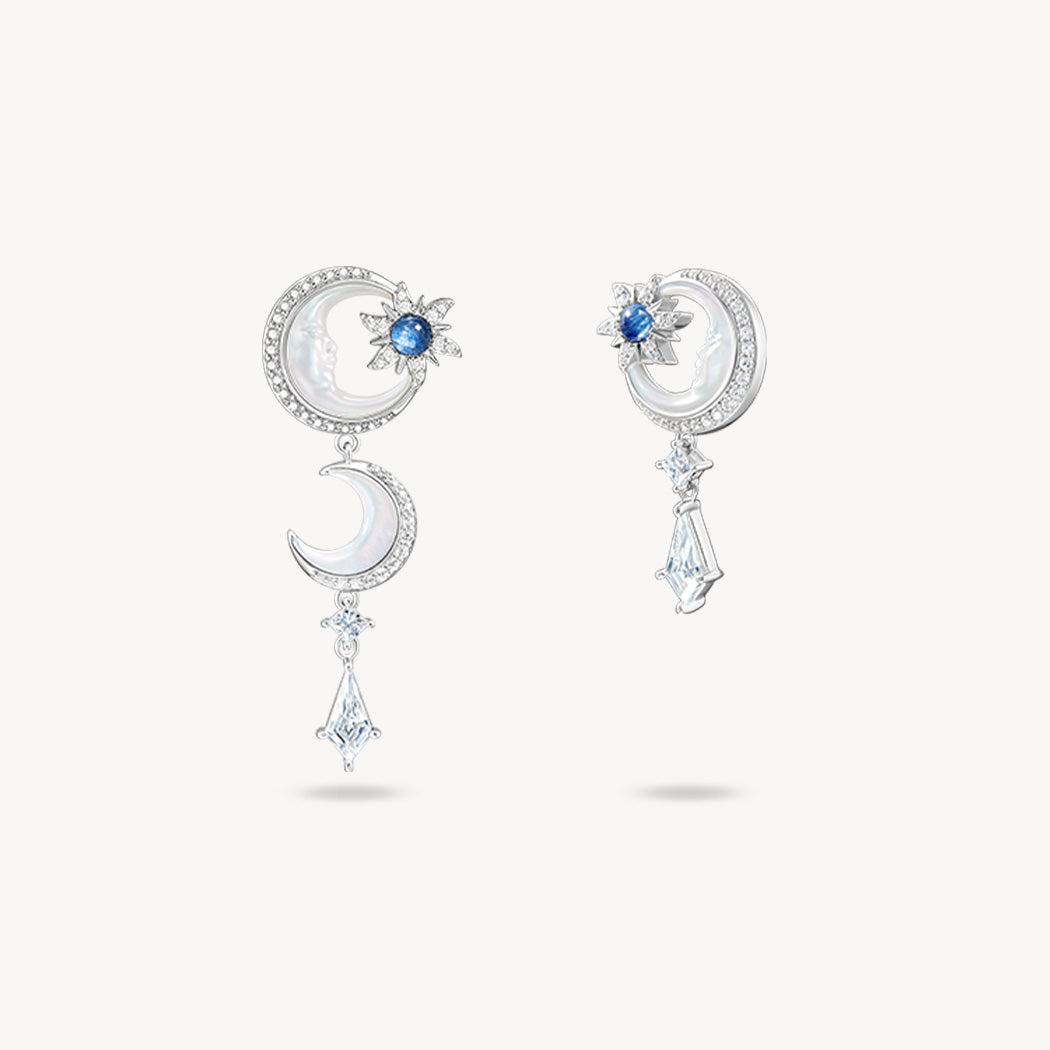 Astrology Moon Mother of Pearl Earrings