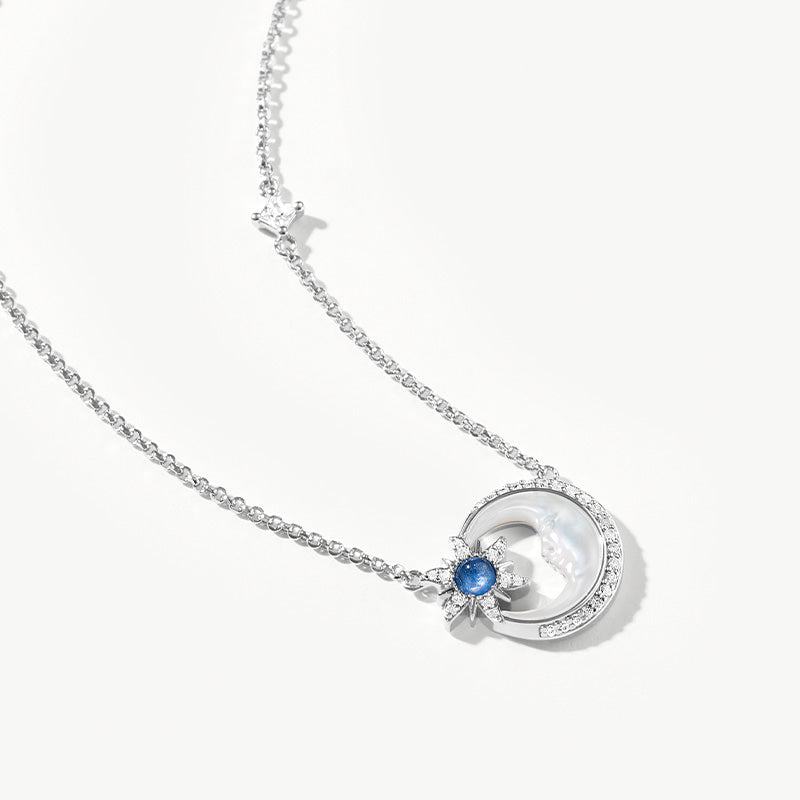 Astrology Moon Mother of Pearl Necklace