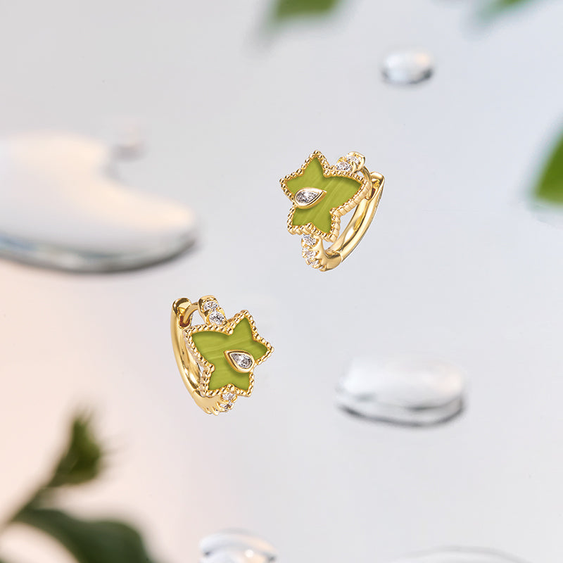 Lola Rose x AHALOLO Ivy Collection Green Calcite Huggie Earrings(Shipping from July 13th)