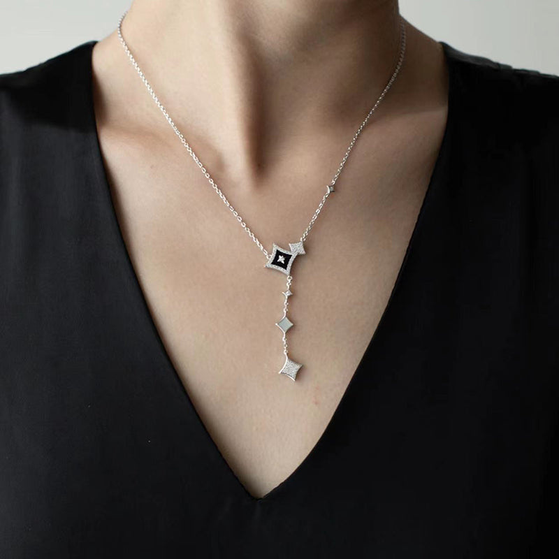 Blue Sandstone Chain Necklace & Earrings Gift Set
