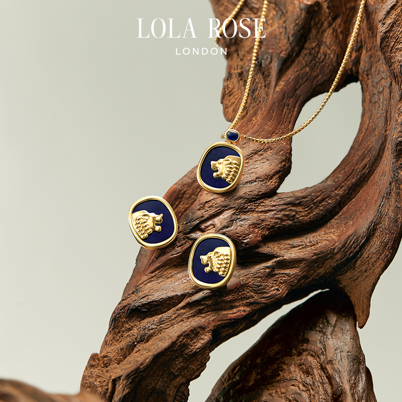 Lion Lapis Lazuli Necklace & Earrings Gift Set