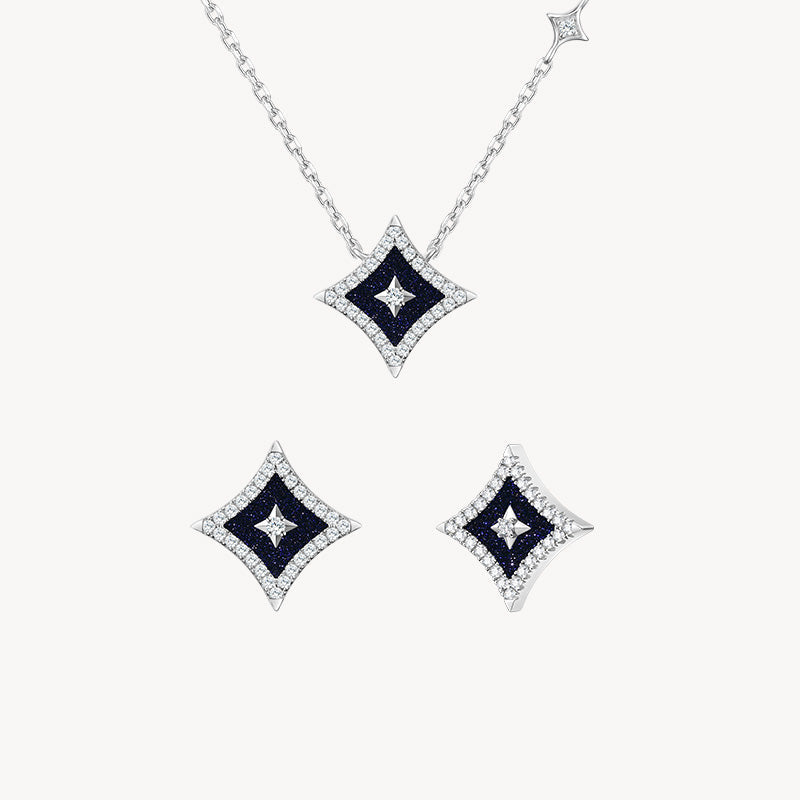 Blue Sandstone Necklace & Earrings Gift Set