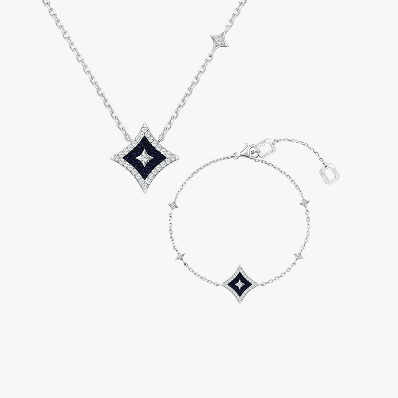 Blue Sandstone Necklace & Bracelet Gift Set