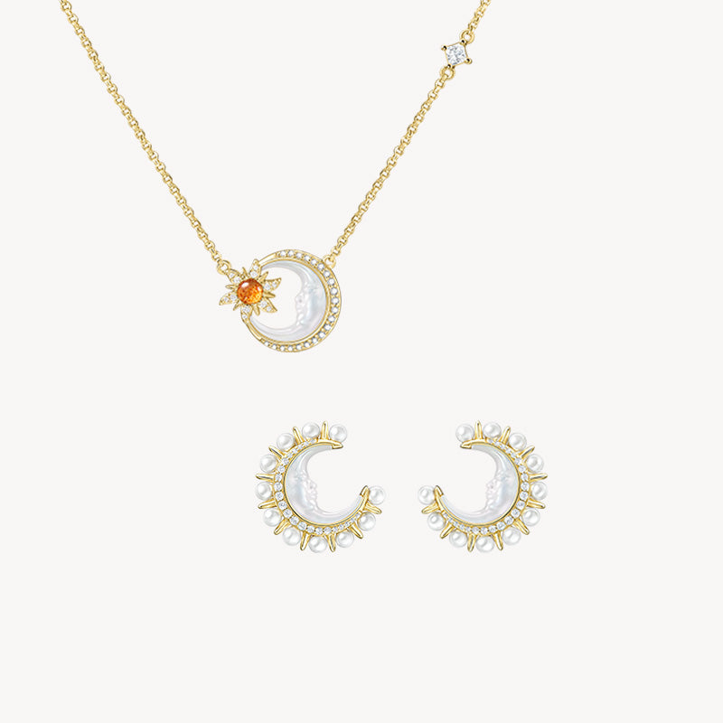 Astrology Moon Necklace & Earrings Gift Set