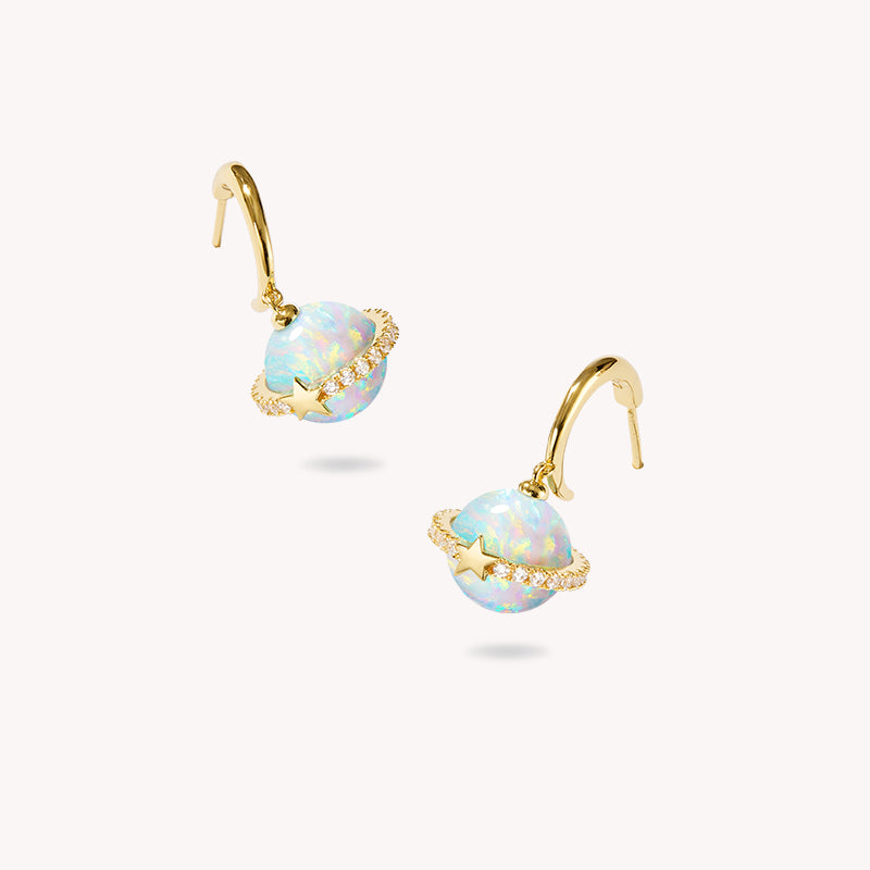 Heliocentric Opal Drop Earrings