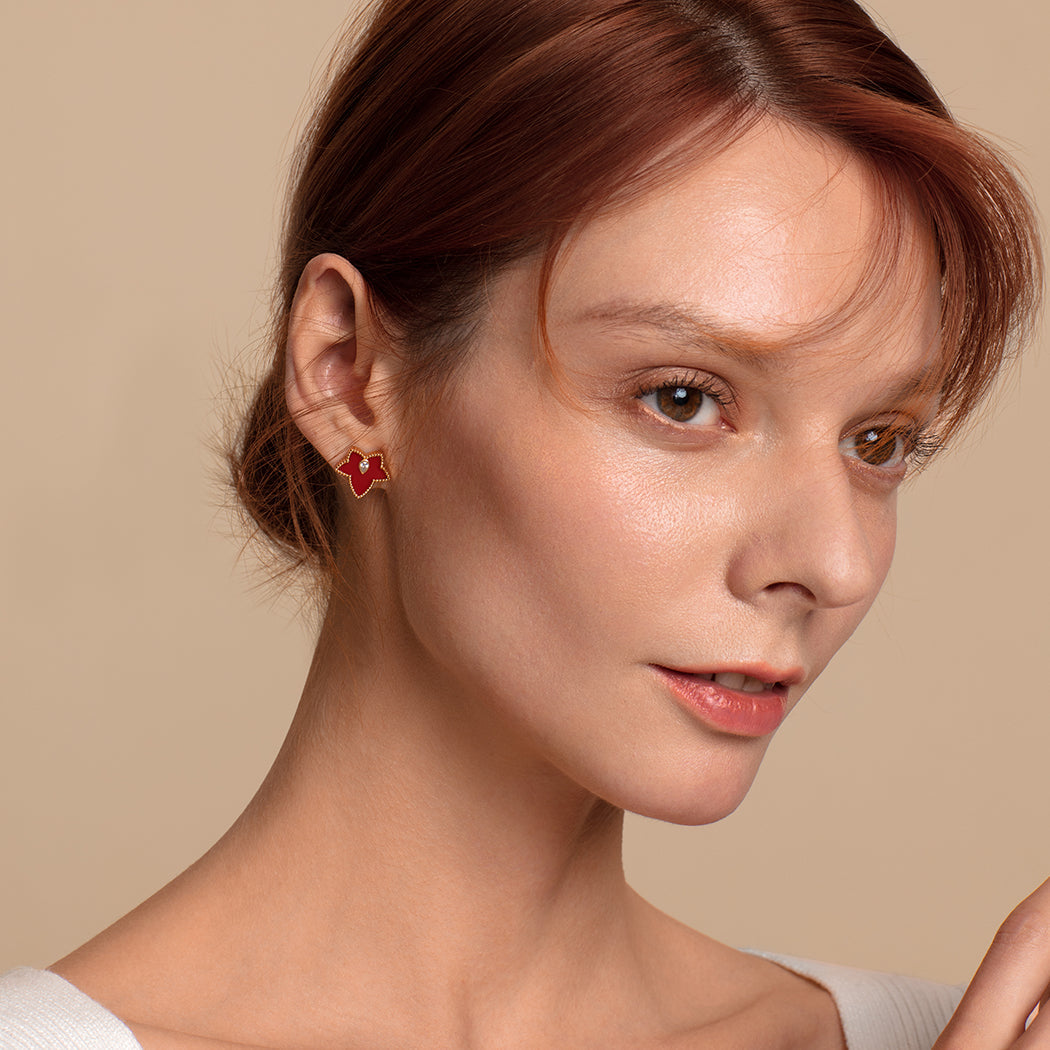 Carnelian Bead Earrings