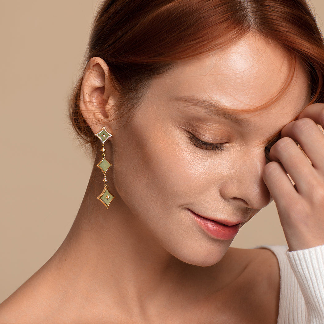 Aventurine Chain Earrings