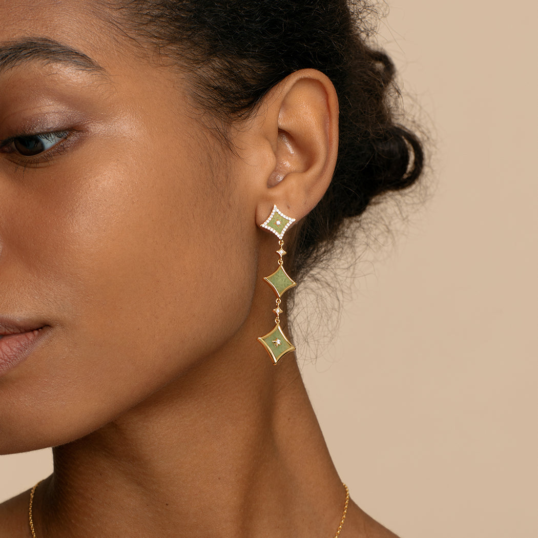 Aventurine Chain Earrings