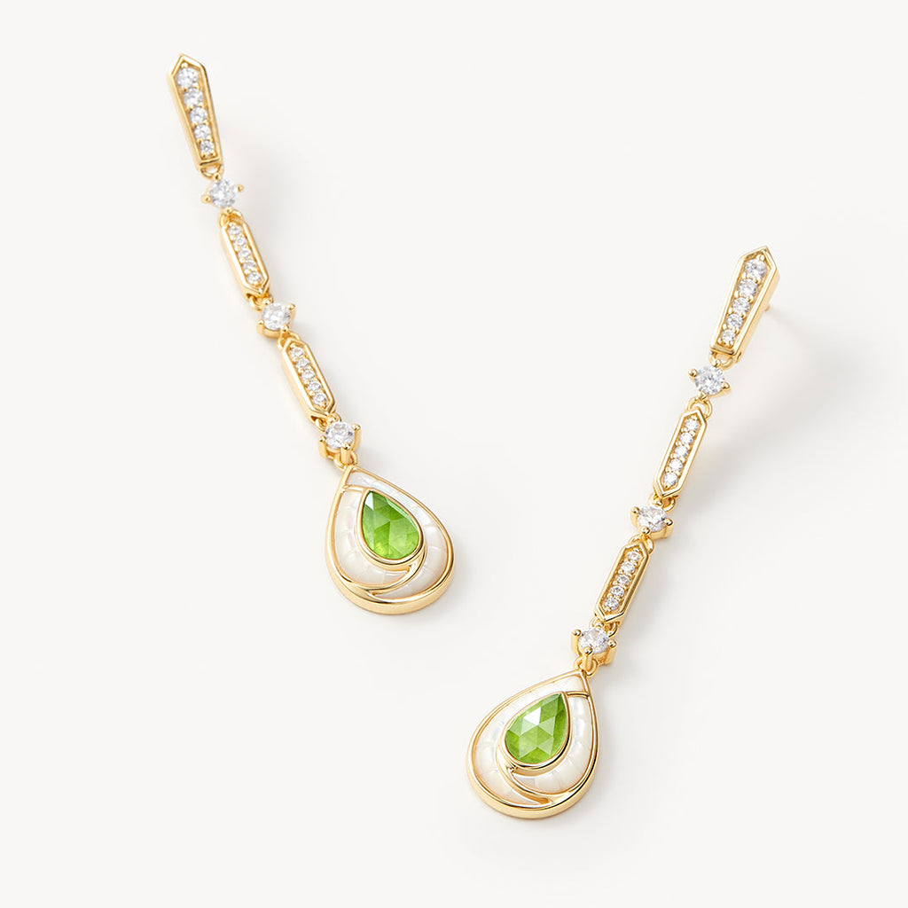 Aventurine Waterdrop Chain Earrings