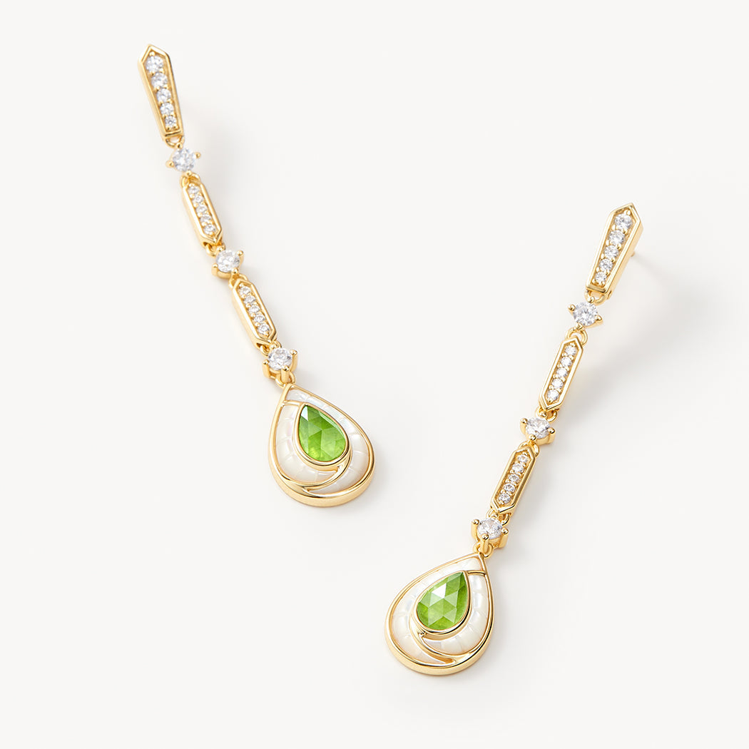 Aventurine Waterdrop Chain Earrings