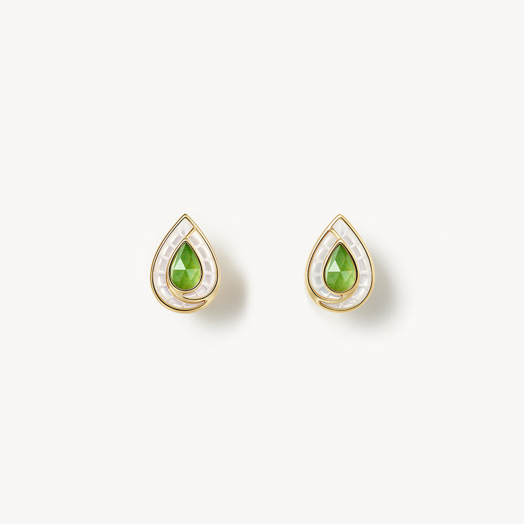 Aventurine Waterdrop Stud Earrings