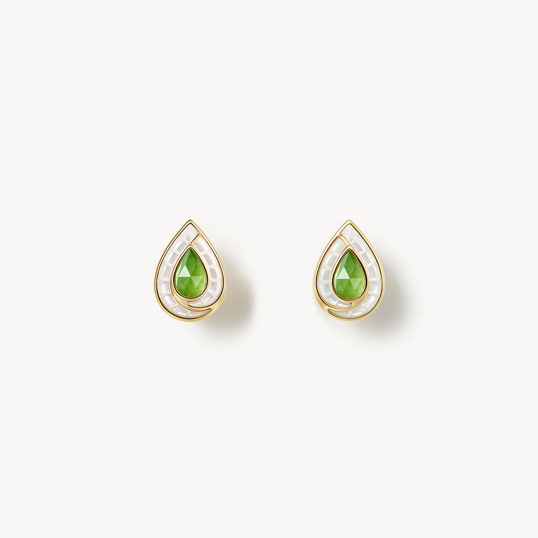 Aventurine Waterdrop Stud Earrings