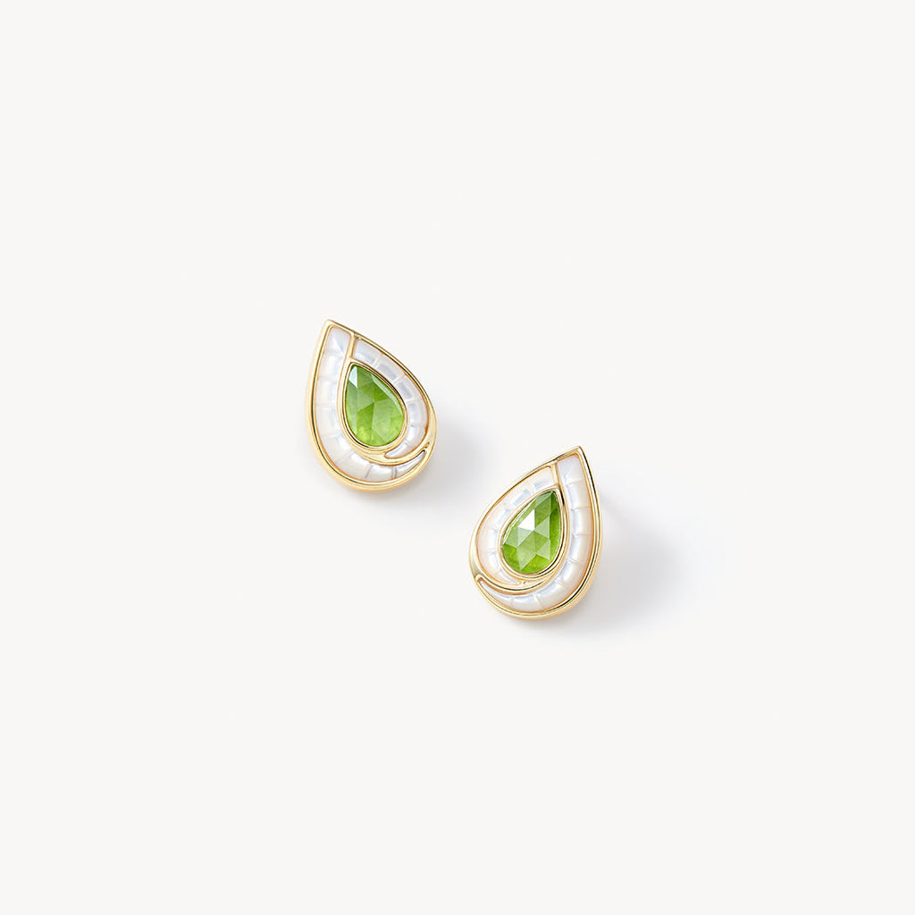 Aventurine Waterdrop Stud Earrings