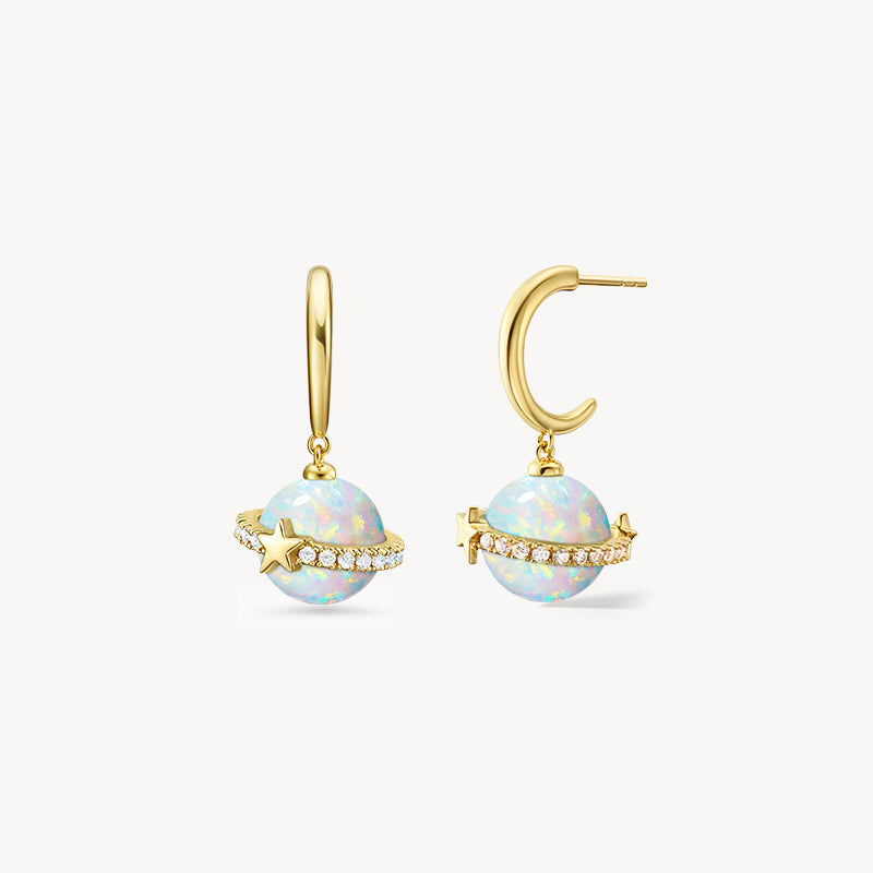 Heliocentric Opal Drop Earrings