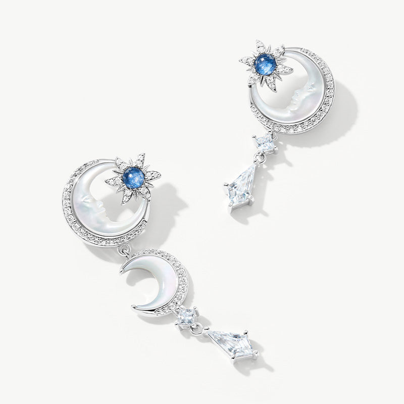 Astrology Moon Mother of Pearl Earrings