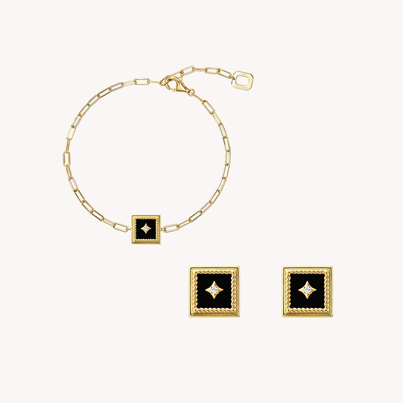 Gallery Black Onyx Braeclet & Earrings Gift Set