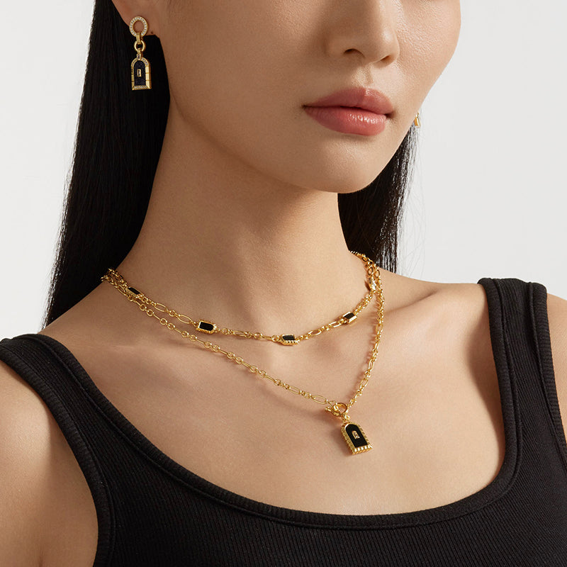 Arch Black Onyx Necklace Gift Set